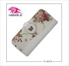 Fashion flower style lady wallet made of high quanlity cow leather