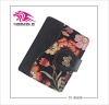 Fashion flower style lady wallet made of high quanlity cow leather