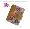 Fashion flower style lady wallet made of high quanlity cow leather