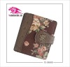 Fashion flower style lady wallet made of high quanlity cow leather