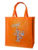 Fashion folding non woven shopping bag, rhin stone craftsmanship