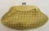 Fashion gold fabric knitted evening bag