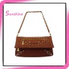 Fashion golden metal lady pu handbags for ladies