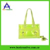 Fashion green pvc tote shoulder bag with handle