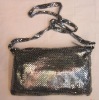 Fashion gunmetal  handbag with cover and chain