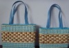 Fashion handled straw basket for shopping handbag