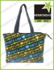 Fashion hearted print canvas shopping bag