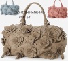 Fashion ladies PU flower tote bag hangbag