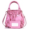 Fashion ladies big bucket shoulder bags pink