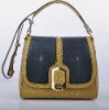 Fashion ladies golden leather handbag 2012 F2535