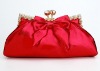 Fashion ladies red satin evening bag and handbag