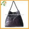 Fashion lady pu leather handbag with chain handles