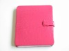 Fashion leather case for IPAD in pink color for lady