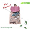 Fashion leisure canvas backpack for girl students