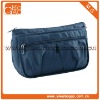 Fashion leisure small polyester clutch fancy toiletry blue makeup bag with zipper