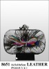 Fashion peacock pattern ladies leather evening bags