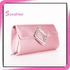 Fashion pink ladies silk evening clutch handbags
