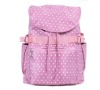 Fashion pink point nylon drawstring backpacks for kids and girls