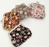 Fashion promotional kiss lock coin wallets/Floral coin purses/coin bags in stock