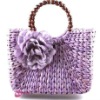 Fashion purple corn husk straw handbag,handmade,