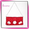 Fashion red satin top brand women's handbags