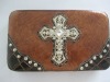 Fashion rhinestone cross women's wallet