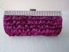 Fashion rhinestone purple satin evening bag 2012