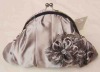 Fashion satin evenig bag with net corsage decoration