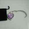 Fashion violet bag/purse hanger with black velvet pounch bag