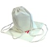 Fashion white cotton canvas drawstring bag