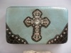 Fashion women's purse with rhinestone cross