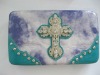 Fashion women's purse with rhinestone cross