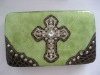 Fashion women's purse with rhinestone cross