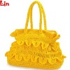 Fashion yellow paper straw bag