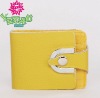 Fashion yellow wallet with button close