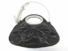 Fashionable Black Butterfly Bow PU Leisure/Wristlet Bag