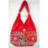 Fashionable Hare Krishna Hare Rama Handcrafted Embroidered Indian Tote Ladies Sling Cotton Handbag