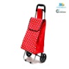 Fashionable Reusable Folding Shopping Trolley Bag With White Polka Dot