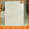 Fashionable bright colors Grid PU side open case for iPad 2 with trim diamond bright candy colors
