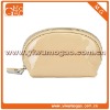 Fashionable camel half round zipper closure leather coin bag