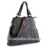 Fashionable check high quality leather bag