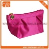 Fashionable cute zipper closure red nylon stylish lady cosmetic bag