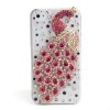 Fashionable peacock pattern diamond case bling cover for iphone 4