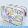 Fashionable printed clear zipper bag for cosmetic XYL-C433