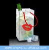 Fashionable printing clear handle wine bag for promotion XYL-I042