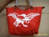 Fashional red eagle printed shopping bags for women