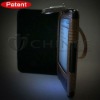 Flashing series leather case with lamp design for amazon kindle 3 leather case