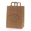 Flat handle paper shopping bag