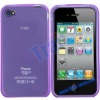Flexible Best TPU Cases for iPhone 4 with Logo, Purple