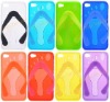 Flip-Flop Slippers Sandals Thong Soft TPU Case Skin For iPhone 4G
